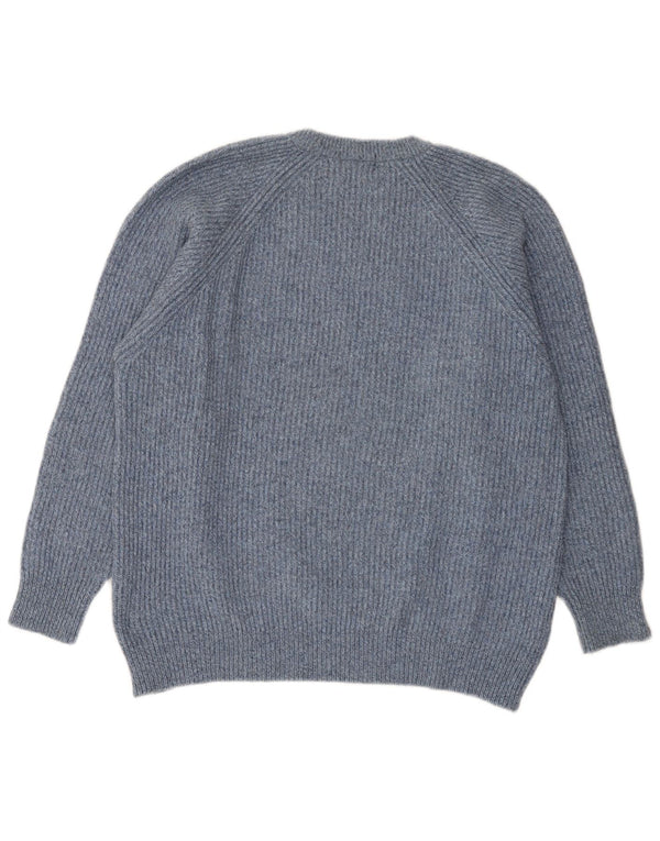 Kappa Mens Crew Neck Jumper Sweater XL Blue Flecked Merino Wool