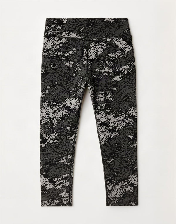 Nike Ženske Dri Fit Capri Leggings UK 12 Medium Grey Spotted Poliester