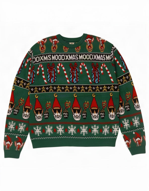 Zara dječački džemper s okruglim izrezom 13-14 godina Green Fair Isle Christmas