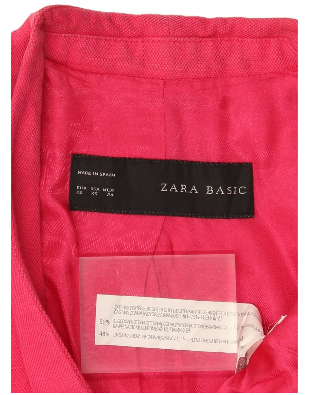 Zara ženski sako sa 1 gumbom, UK 6 XS, ružičasti pamuk