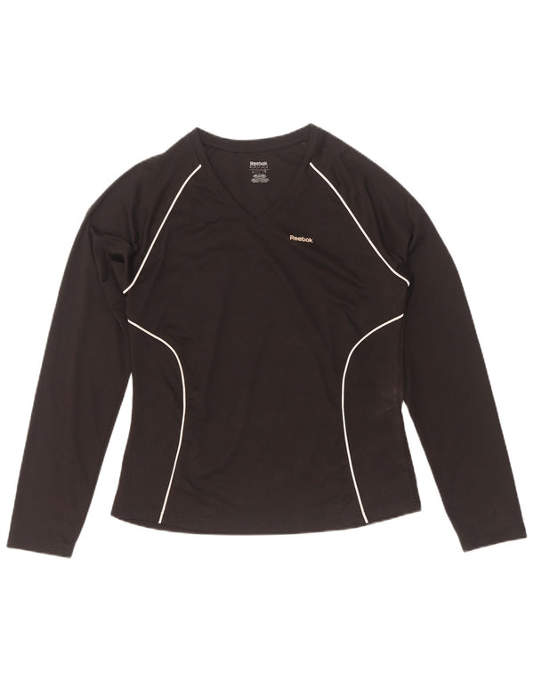 Reebok ženska majica dugih rukava UK 12 Srednje crni poliester