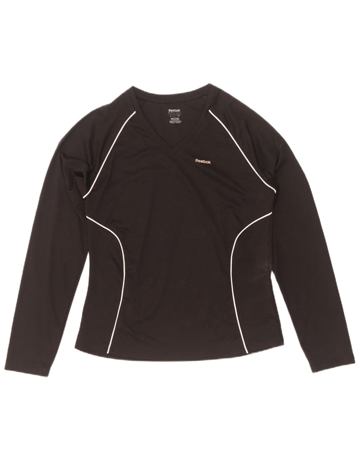 Reebok ženska majica dugih rukava UK 12 Srednje crni poliester