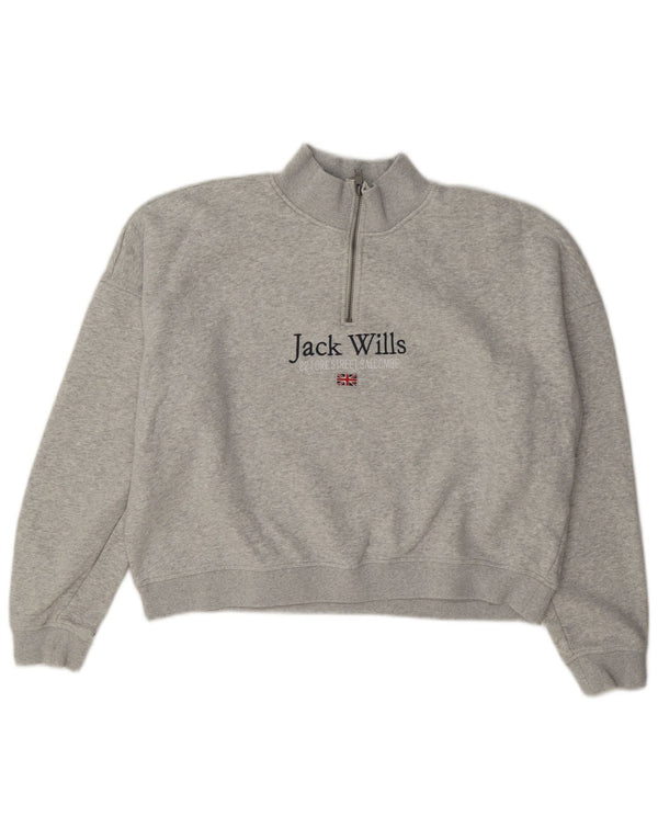 Jack Wills Ženska kratkotrajna majica s izrezom i patentnim zatvaračem UK 14 Velika siva