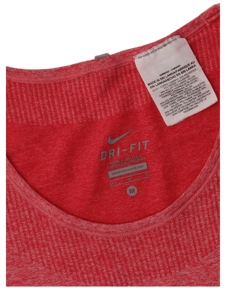 Nike Ženska Dri Fit T-Shirt majica UK 12 Medium Red Flected Polyester