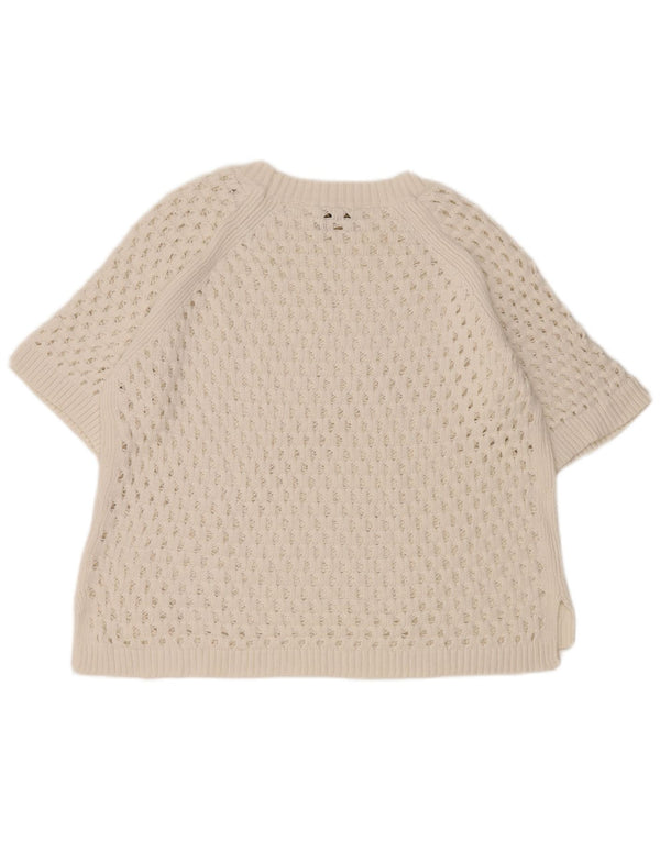 Massimo Dutti ženski džemper kratkih rukava s brodskim izrezom UK 16 Large Whit
