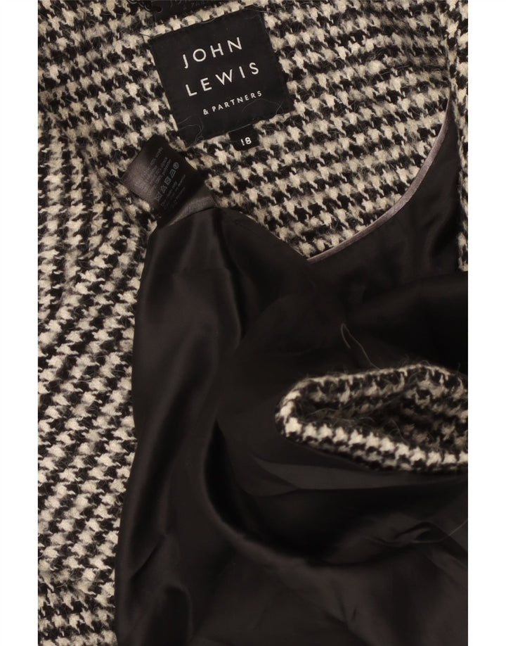 John Lewis ženski preveliki kaput s dvostrukim kopčanjem UK 18 XL crni houndstooth