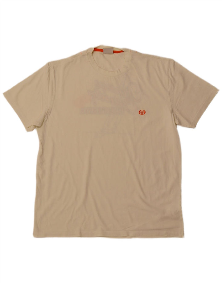 SERGIO TACCHINI Muška majica kratkih rukava s grafičkim motivima XL, bijeli pamuk