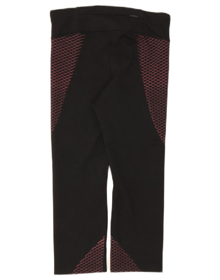 Nike Ženske Dri Fit Capri tajice UK 8 Male crne geometrijske poliesterske