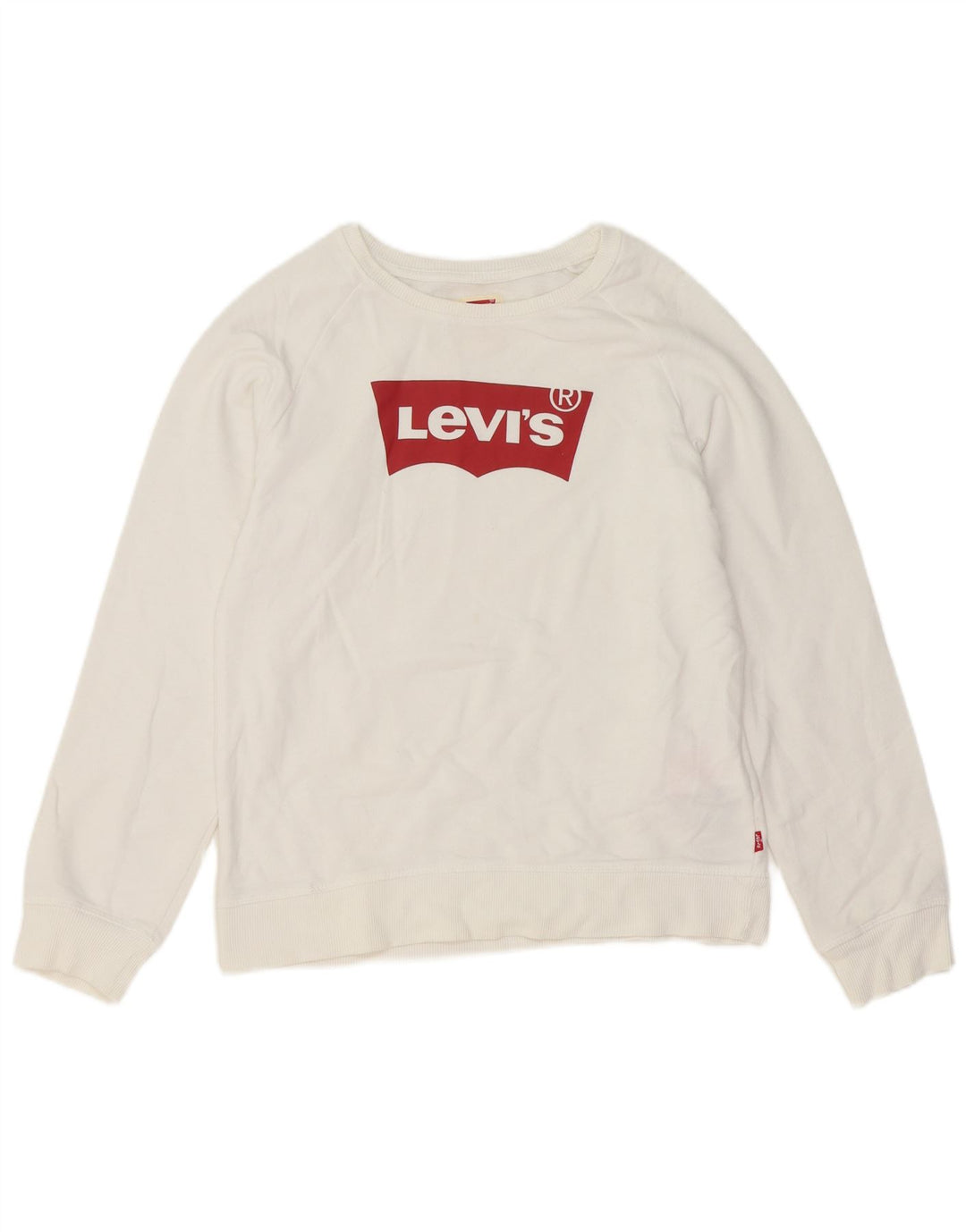 LEVI'S Boys Graphic Sweatshirt Jumper 15-16 Years White Cotton