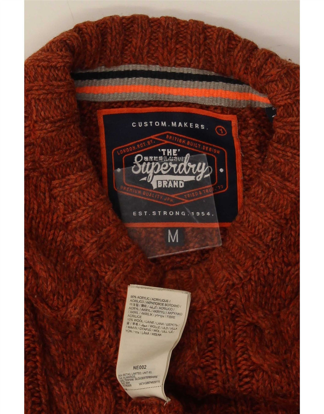 Superdry muški džemper s okruglim izrezom od srednje smeđeg akrila s pjegama