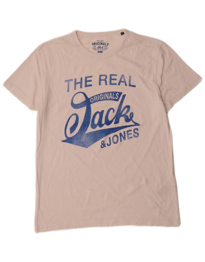 Jack & Jones muška majica kratkih rukava srednje veličine, bijeli pamuk