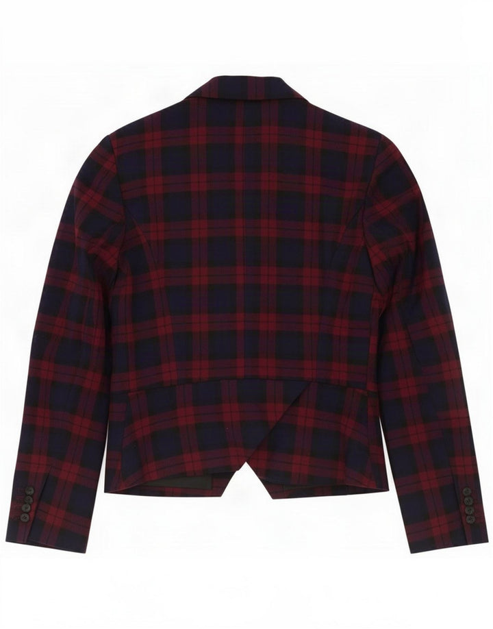 Ženska jakna sa 2 gumba Zara UK 6 XS tamnoplavi karirani