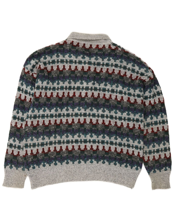 VINTAGE muški pulover s polo ovratnikom IT 48 srednje boje, Fair Isle