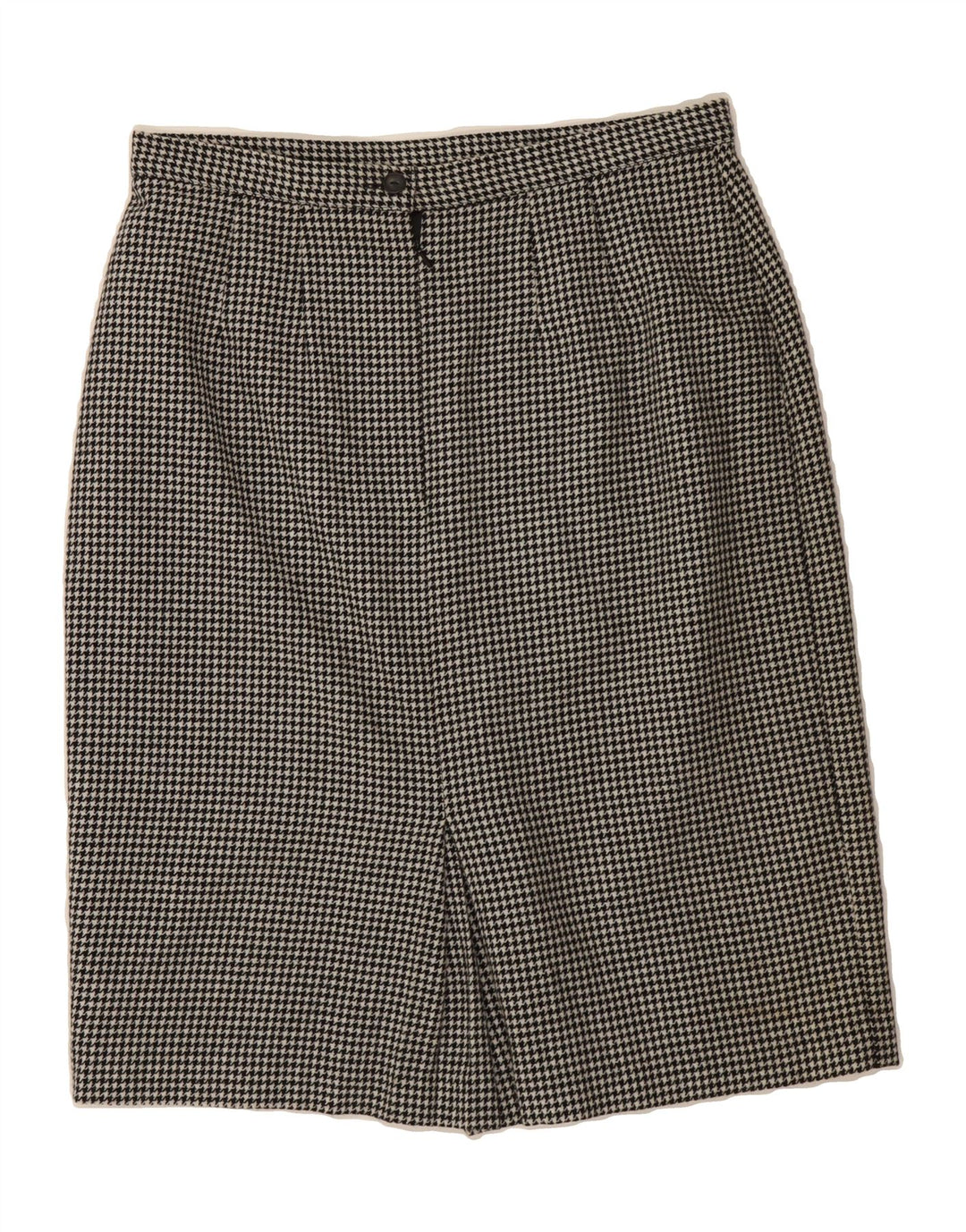 ST MICHAEL Womens Pencil Skirt UK 16 Large W32  Black Houndstooth Wool Vintage St Michael and Second-Hand St Michael from Messina Hembry 