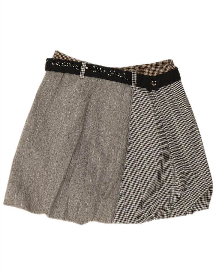 DESIGUAL ženska suknja s mjehurićima EU 42 velika W30 siva patchwork poliester