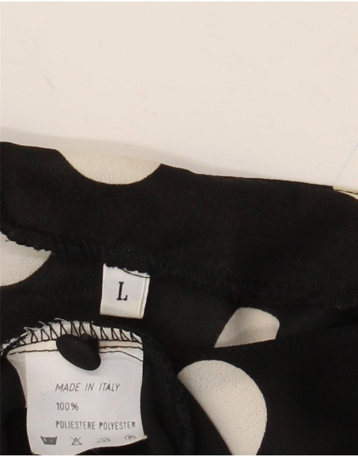 VINTAGE ženska košulja kratkih rukava UK 16 velike crne točkice