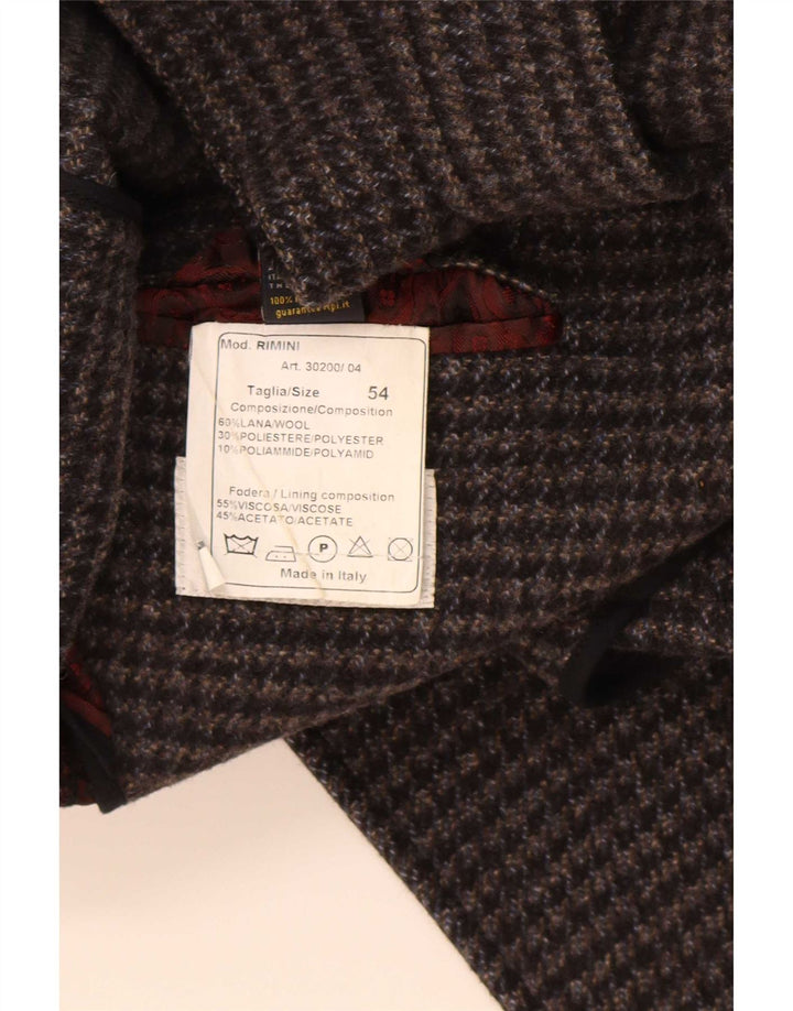 Vintage muški graškasti kaput IT 54 XL siva vuna s ptičijim zubima