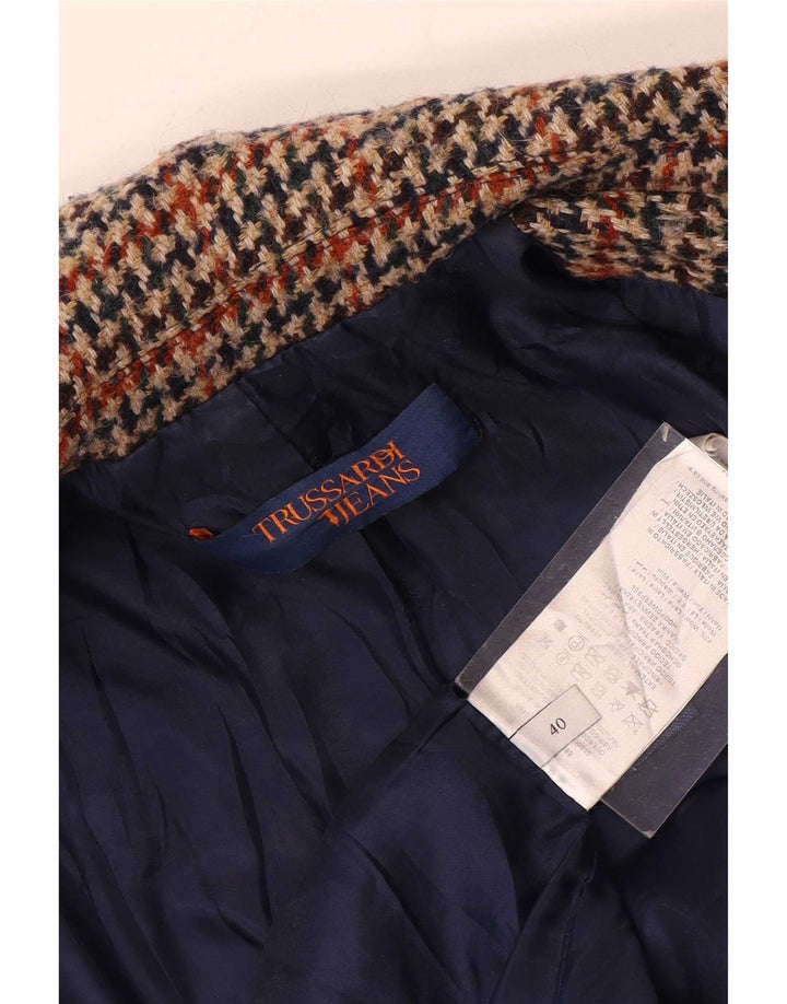 Ženski kaput Trussardi Jeans IT 40 Mala raznobojna vuna u obliku ptičje zube