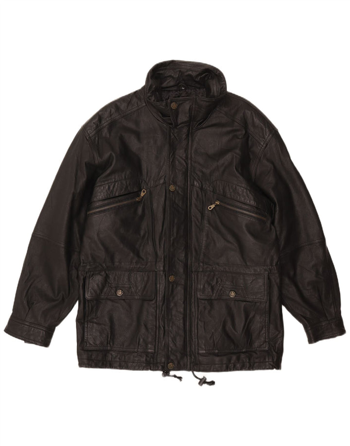 DON CAMILLO muška kožna jakna IT 48 srednje crna koža