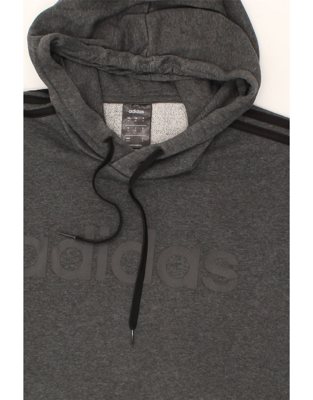ADIDAS Mens Hoodie Jumper Medium Grey Cotton Vintage Adidas and Second-Hand Adidas from Messina Hembry 