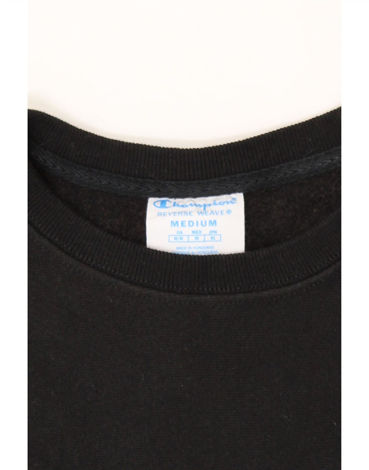 CHAMPION Womens Graphic Sweatshirt Jumper UK 14 Medium Black Cotton Vintage Champion and Second-Hand Champion from Messina Hembry 