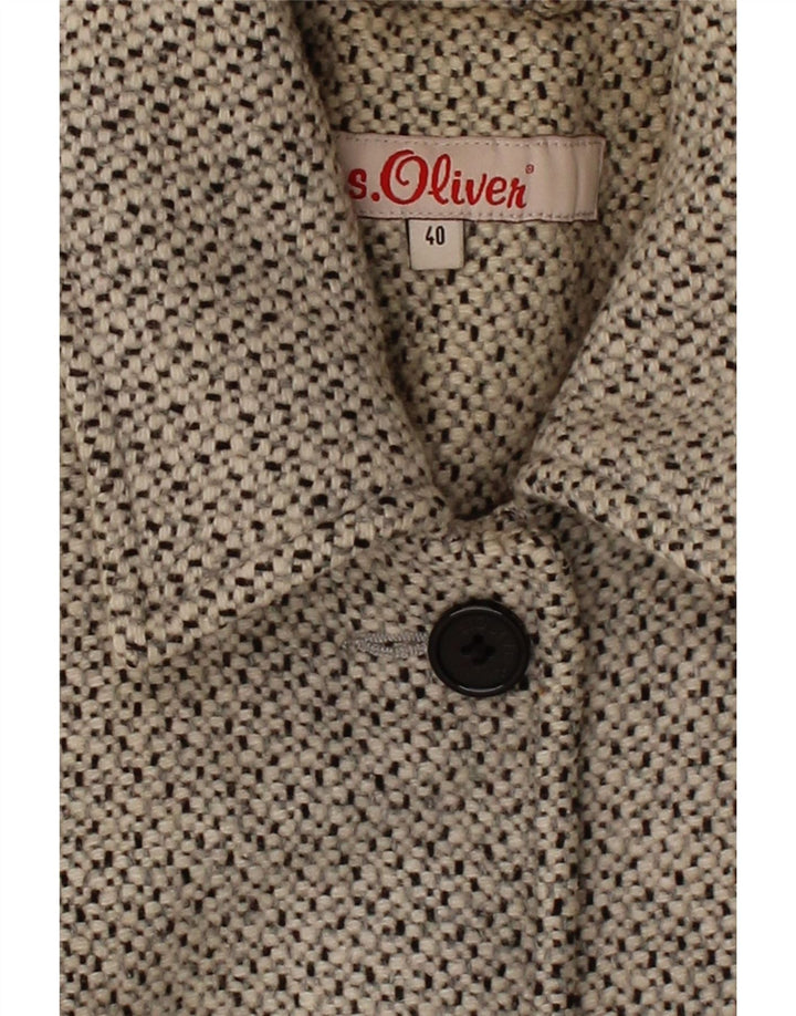 S.OLIVER Womens Oversized Overcoat IT 40 Small Grey Polyacrylic Vintage S.Oliver and Second-Hand S.Oliver from Messina Hembry 