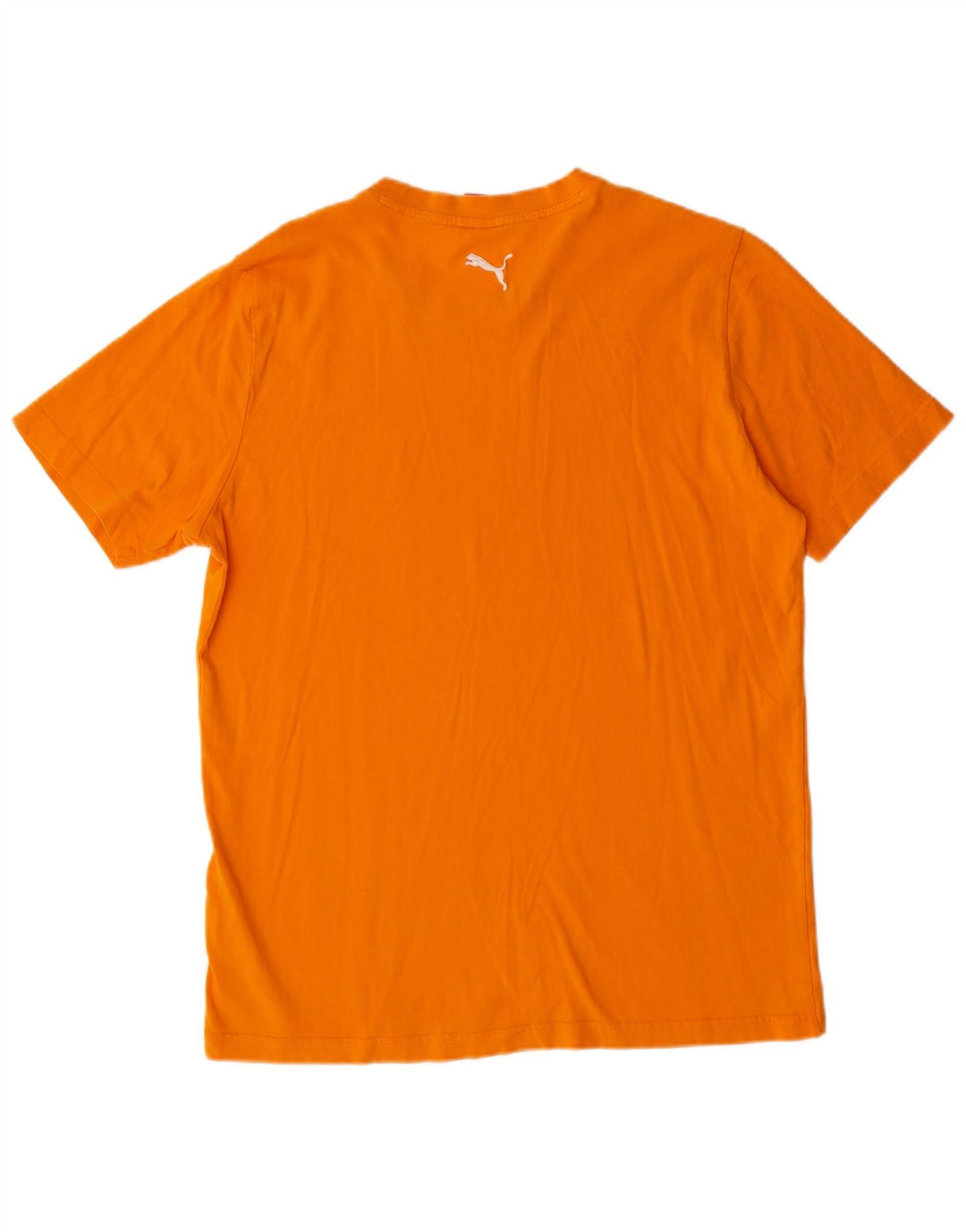 PUMA Mens Graphic T-Shirt Top Medium Yellow Cotton