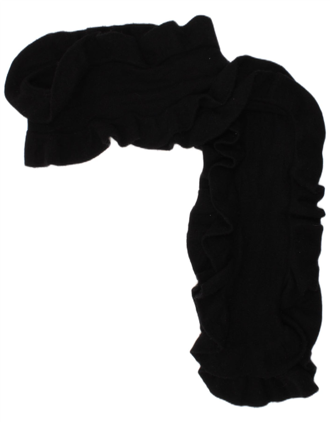 Tommy Hilfiger ženski pleteni šal s volanima jedna veličina od crnog kašmira