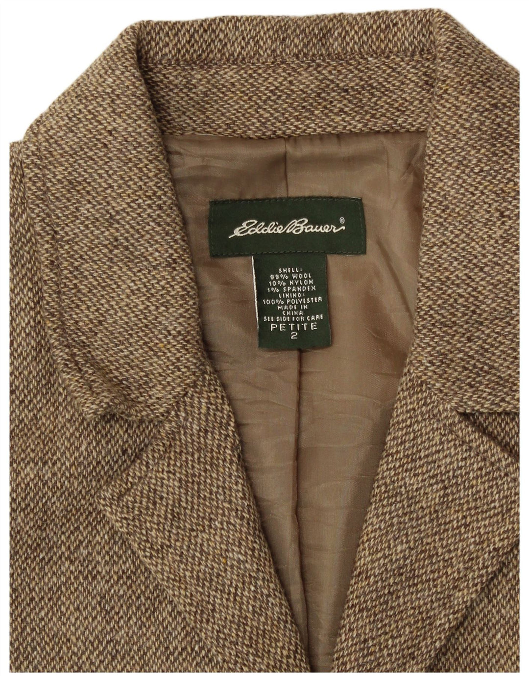 EDDIE BAUER Ženska petite jakna sako s 3 gumba US 2 XS bež flekasti