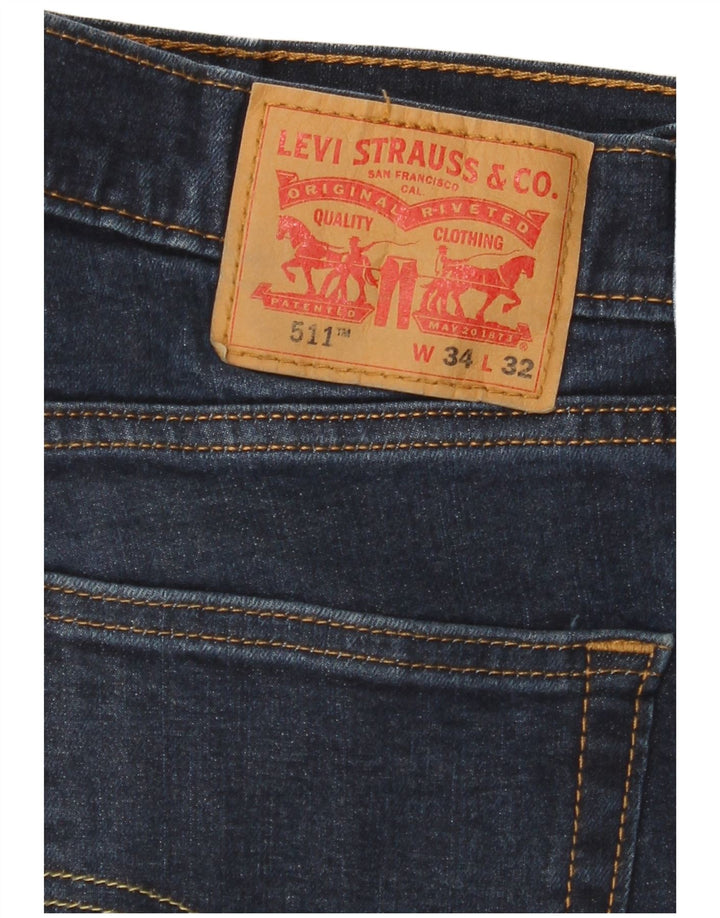 LEVI'S muške 511 uske traperice W34 L32 tamnoplavi pamuk
