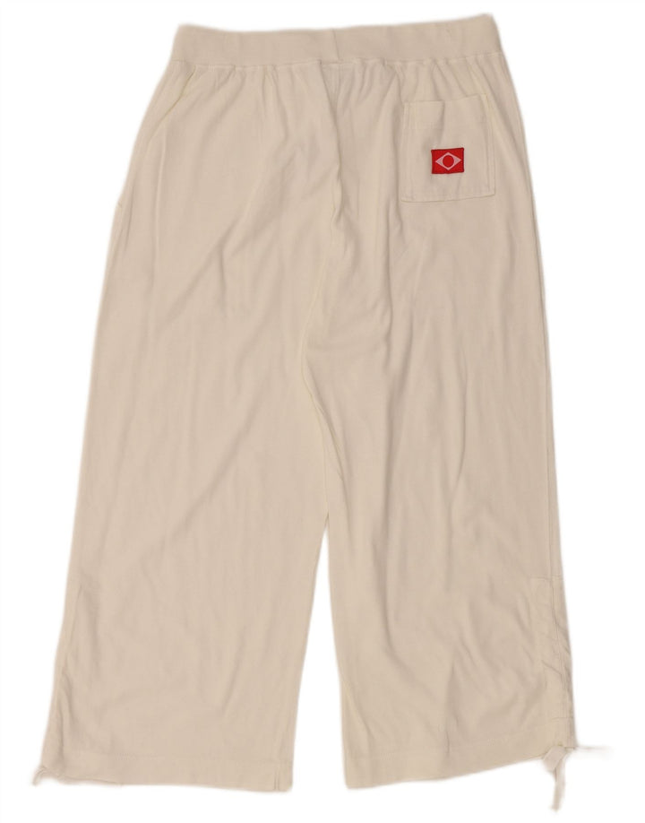 DIADORA Ženske Capri široke trenirke hlače UK 12 Srednje bijele