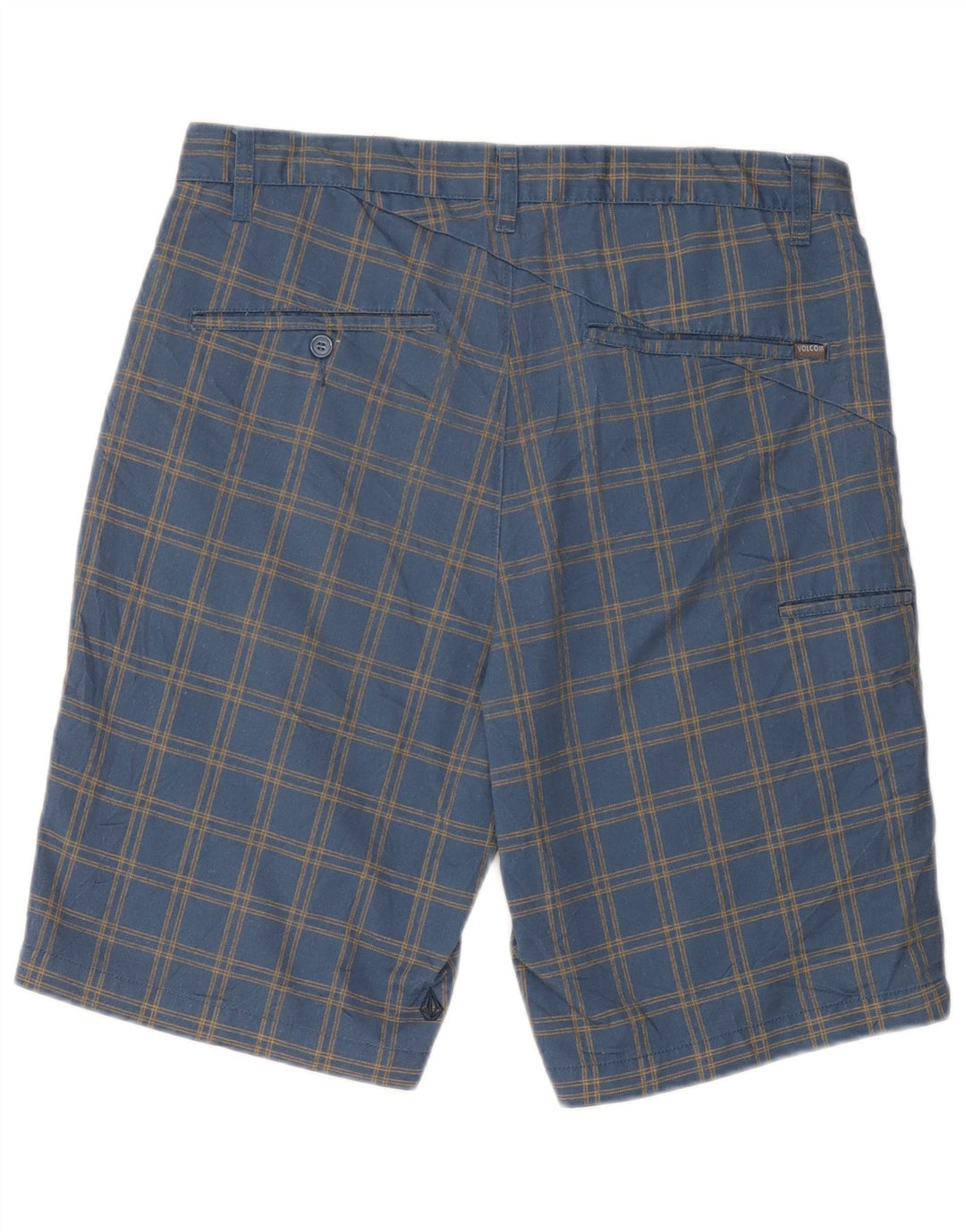 Volcom muške chino kratke hlače W34 veliki plavi karirani poliester