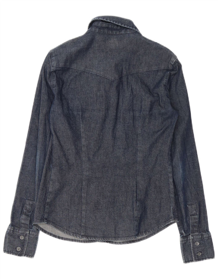 CALVIN KLEIN JEANS Ženska traper košulja UK 12 srednje tamnoplavi pamuk