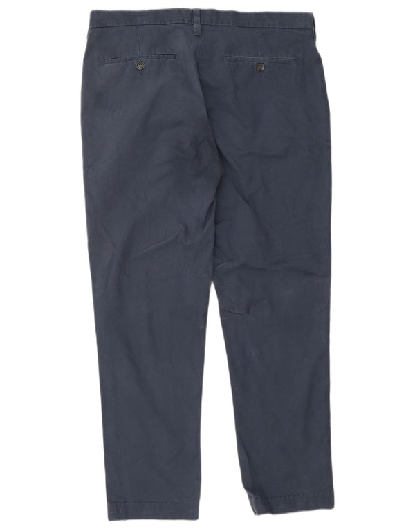 Marks & Spencer Mens Slim Chino Trousers W34 L29 Navy Blue Cotton