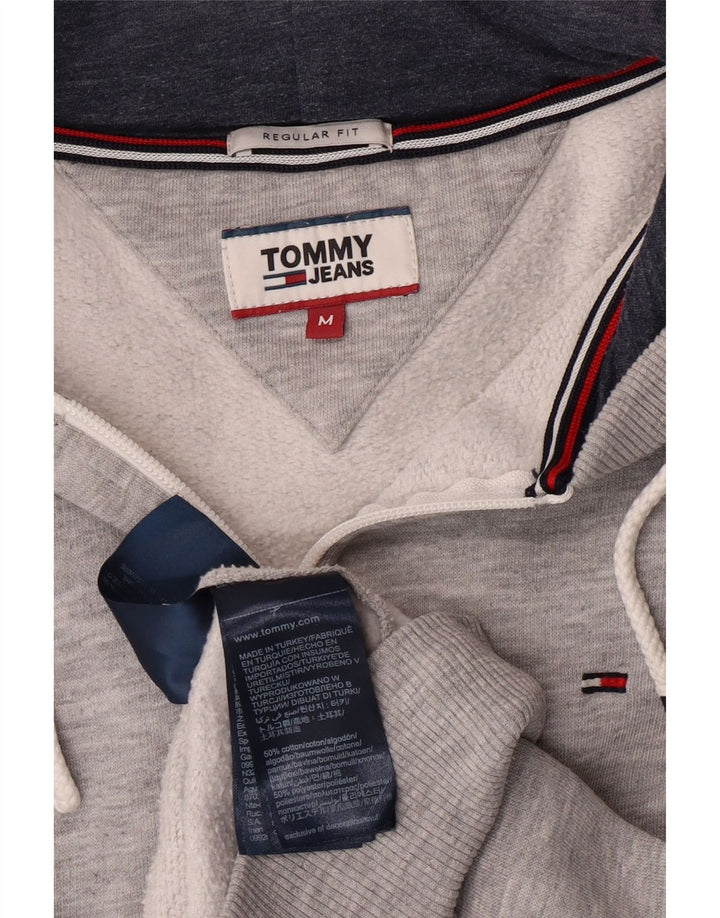 TOMMY HILFIGER Muški pulover s kapuljačom s patentnim zatvaračem standardnog kroja srednje sivi s pjegama