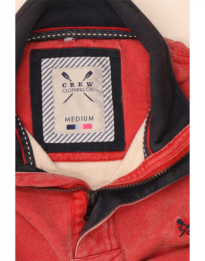 Crew Muška majica s izrezom na patentni izrez Medium Red Cotton