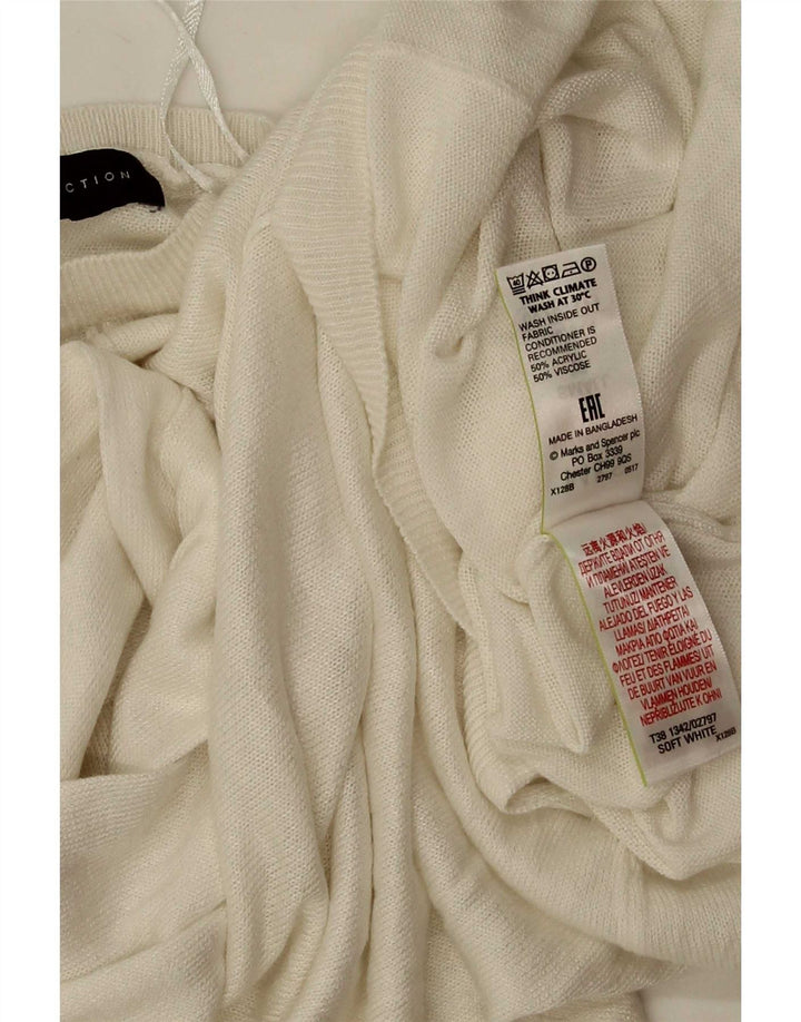 Marks & Spencer ženski pulover s okruglim izrezom UK 10 Mali bijeli