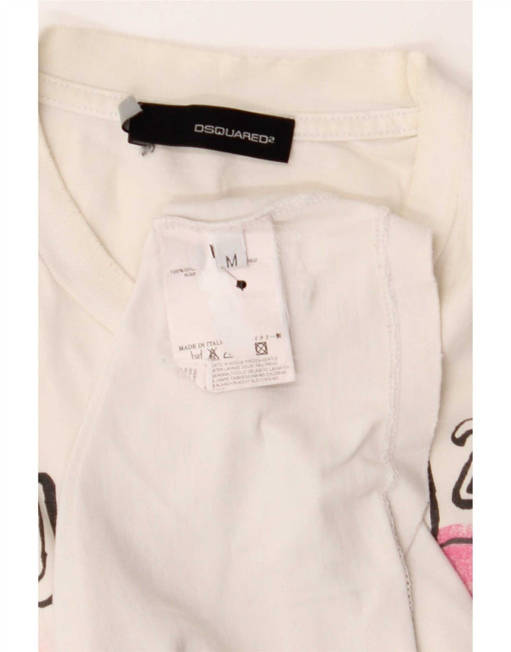 Dsquared2 Muška grafička majica kratkih rukava Medium White Cotton
