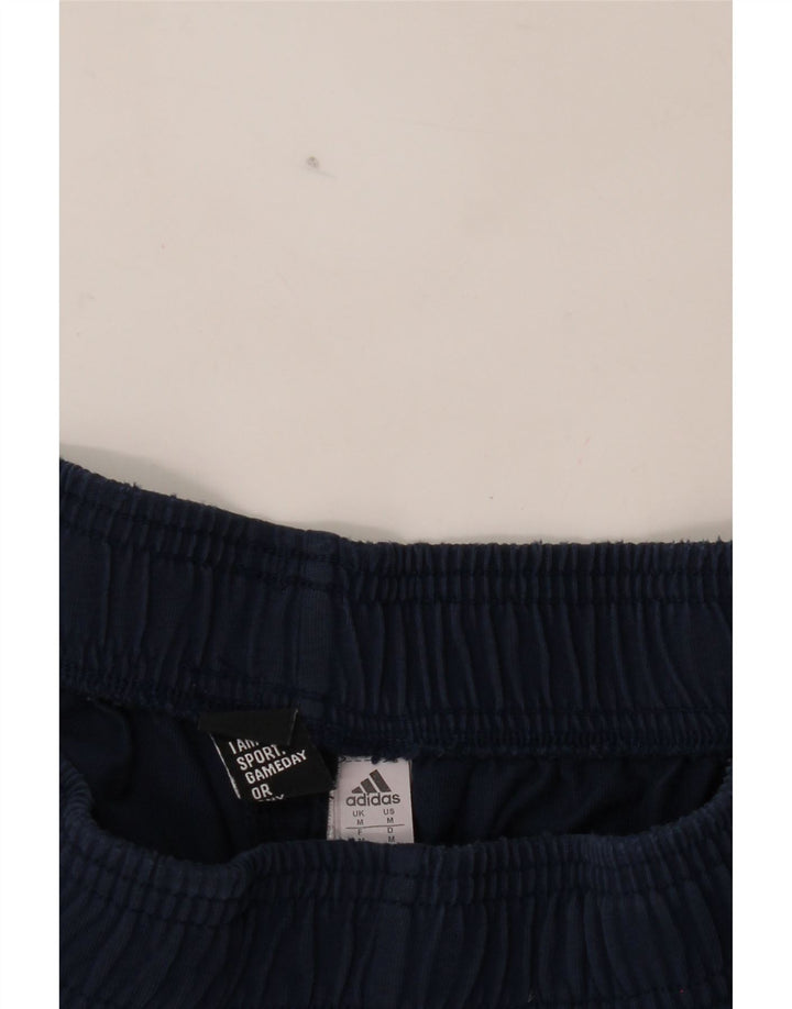 ADIDAS Mens Graphic Sport Shorts Medium Navy Blue Cotton Vintage Adidas and Second-Hand Adidas from Messina Hembry 