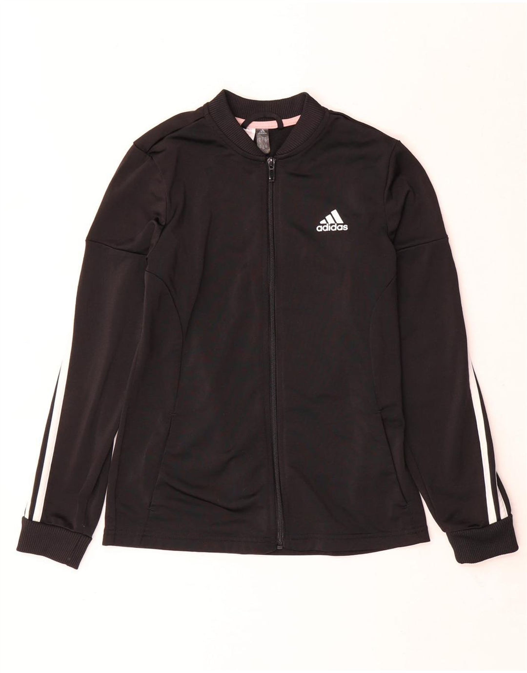 Gornja jakna od trenirke Adidas za djevojčice 11-12 godina, crni poliester