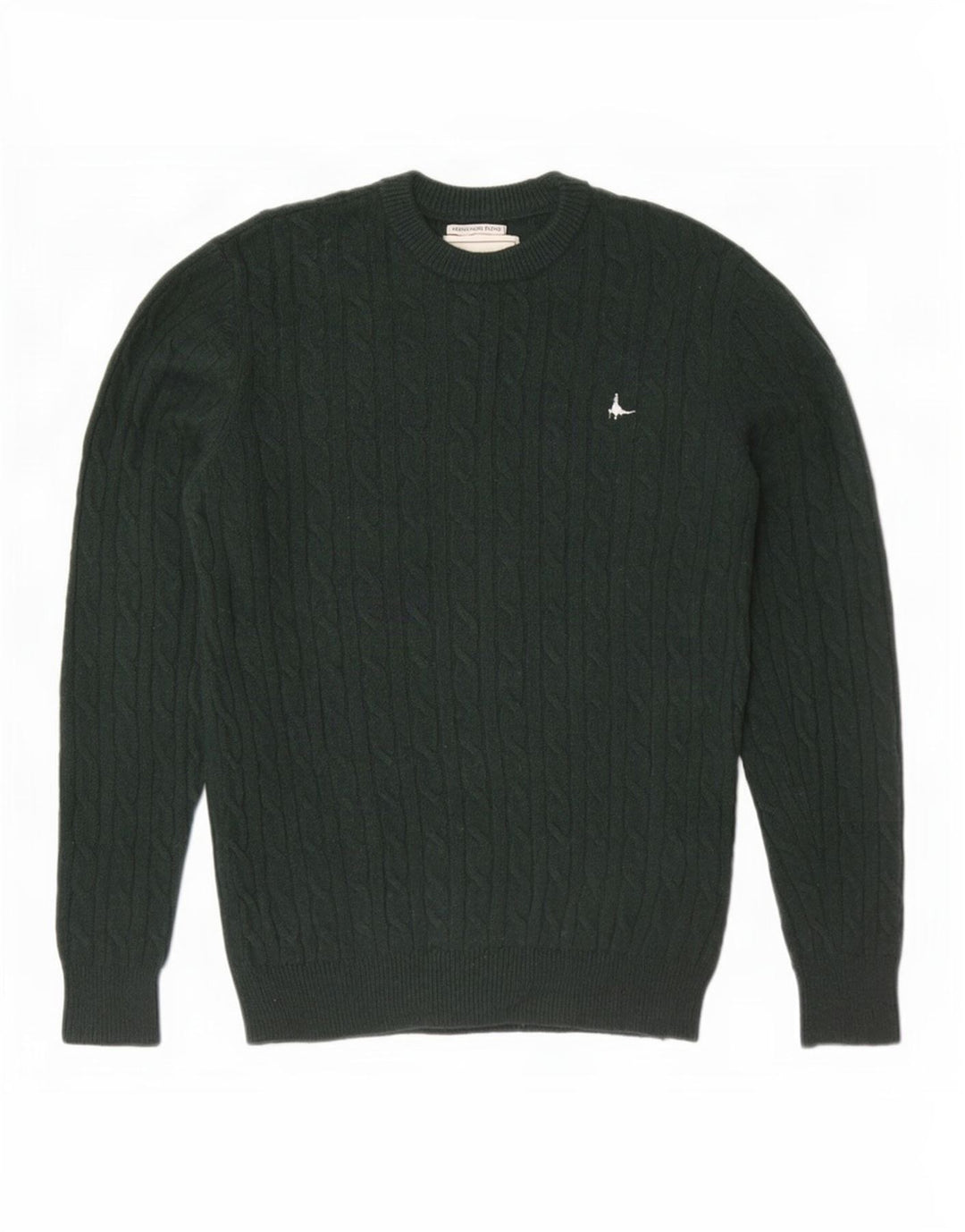 Jack Wills, muški džemper s okruglim izrezom srednje zelene boje od merino vune
