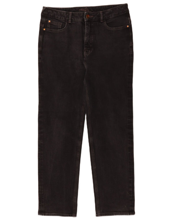 Marks & Spencer ženske ravne traperice UK 14 Large W30 L26 crni pamuk