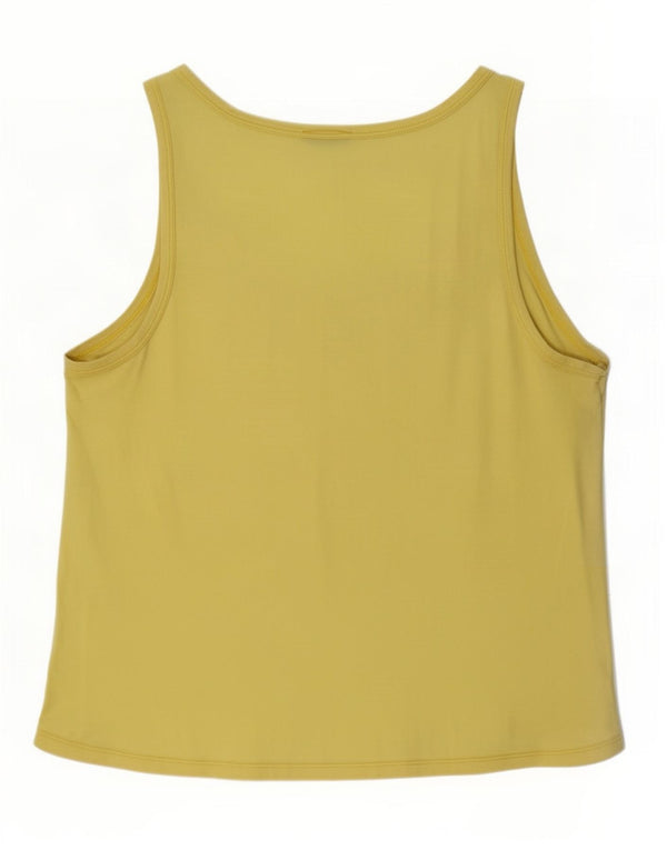 Benetton Womens Vest Top UK 16 Large Yellow Cotton