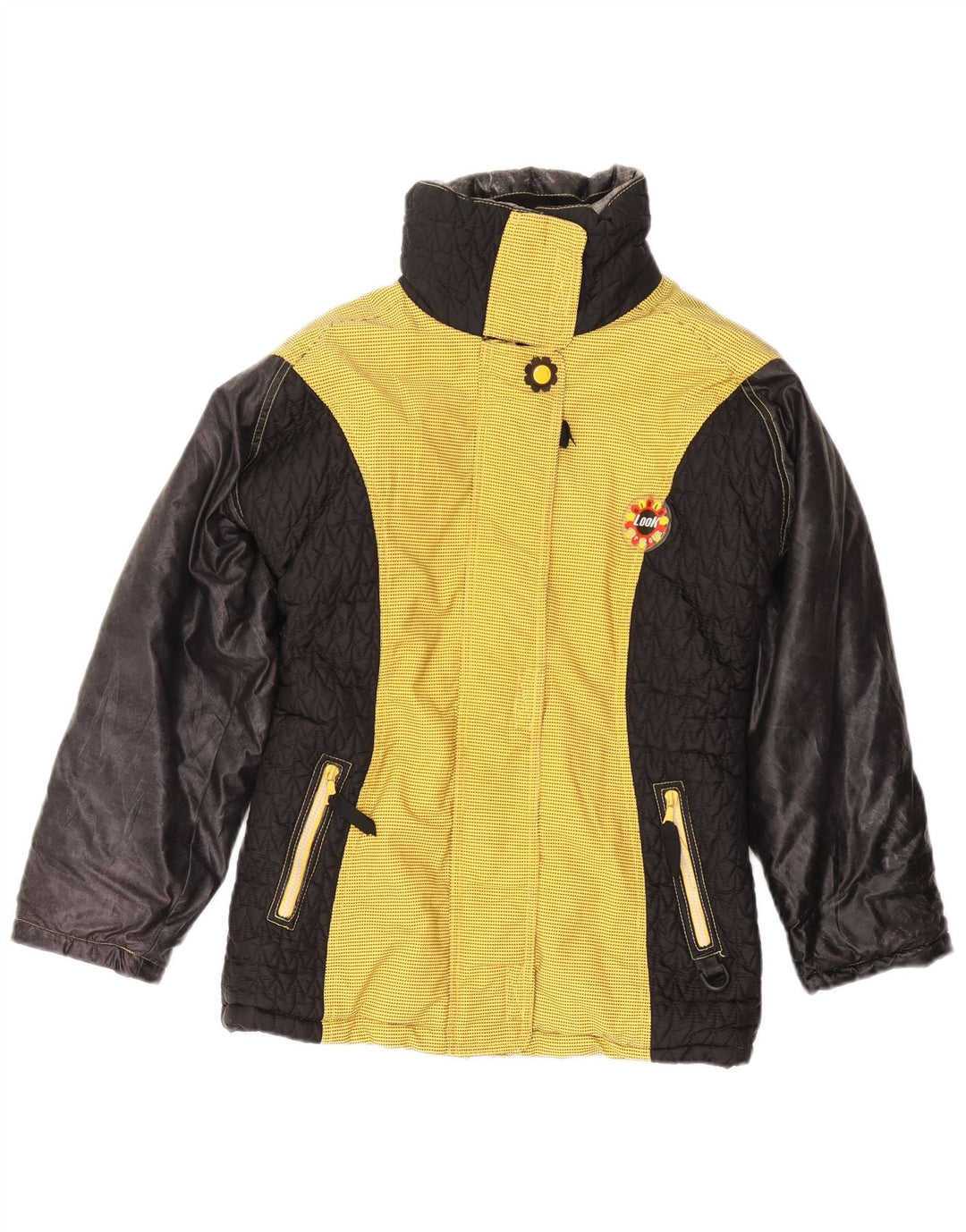 VINTAGE ženska jakna vjetrovka UK 14 Pamuk srednje žute boje