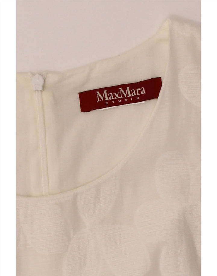 MAX MARA Womens A-Line Dress UK 12 Medium Off White Floral