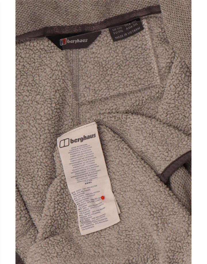 Berghaus muški džemper s izrezom i patentnim zatvaračem 2XL sivi poliester