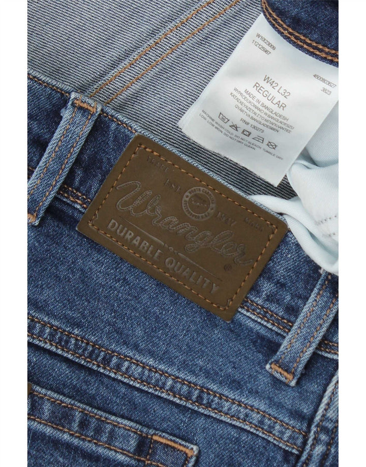 Wrangler muške obične ravne traperice W42 L32 plavi pamuk