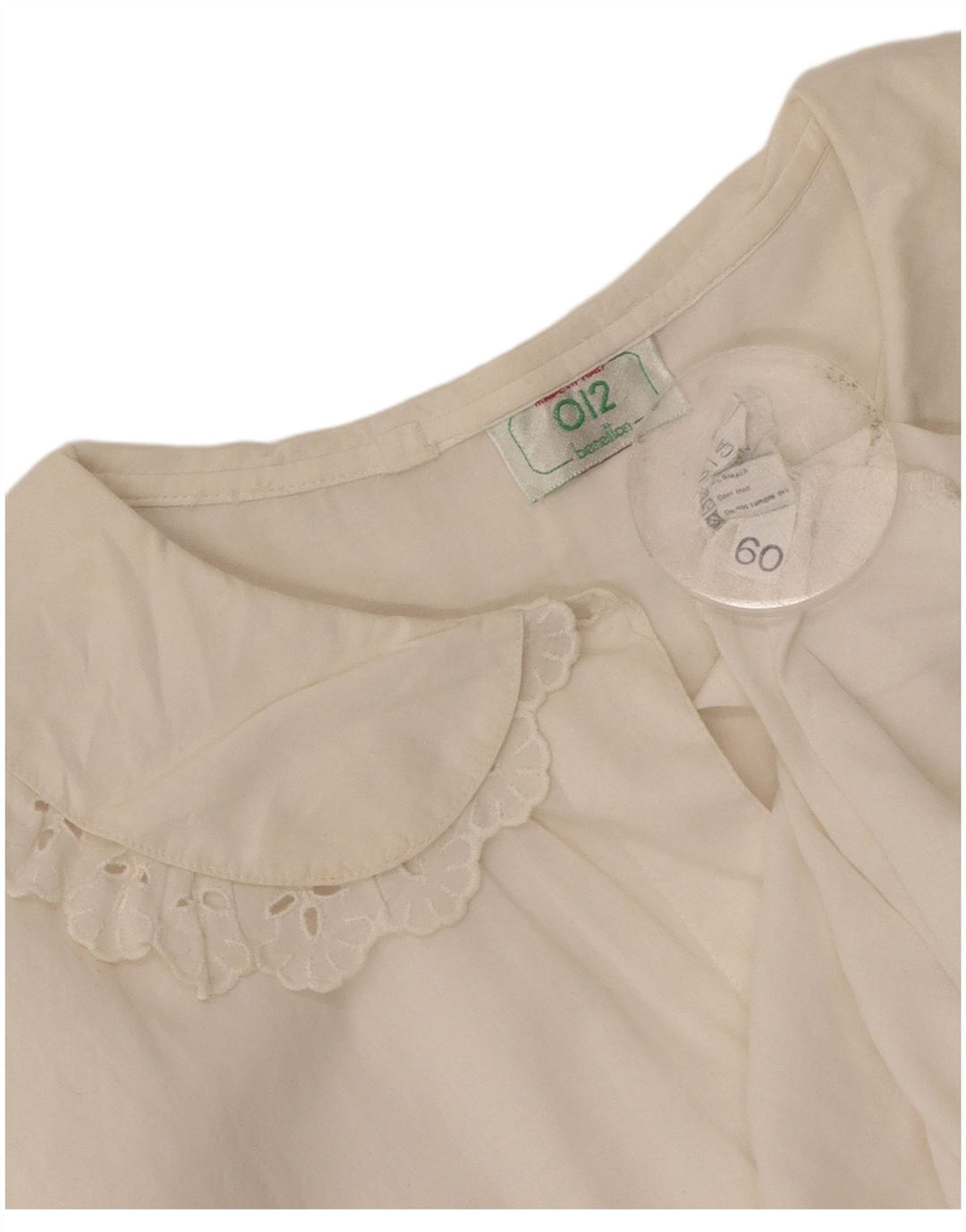 Benetton ženska košulja bluza UK 8 Small Off White Cotton