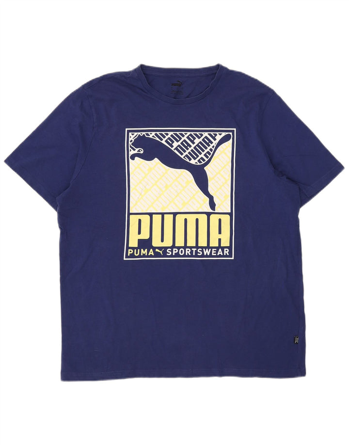 Puma muška velika plava majica s grafičkim motivima