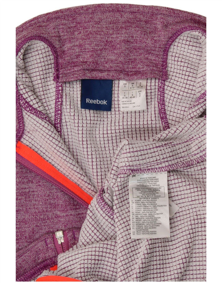 REEBOK Ženska gornja jakna trenirke UK 8/10 mali ljubičasti flekasti poliester